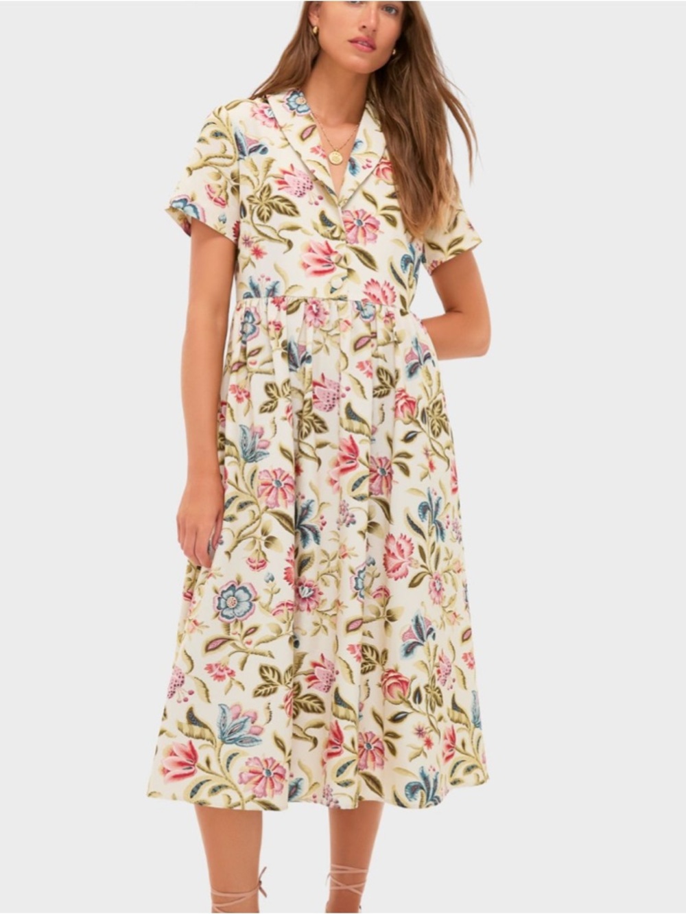 Tuckernuck Adelaide Dress XL Dianthus Floral NWT Midi Shirt Dress
